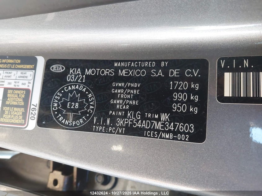 3KPF54AD7ME347603 2021 KIA FORTE photo no. 9