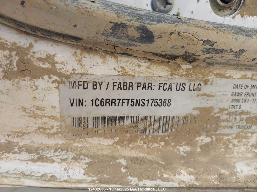 2022 Ram 1500 Classic Tradesman VIN: 1C6RR7FT5NS175368 Lot: 12432636