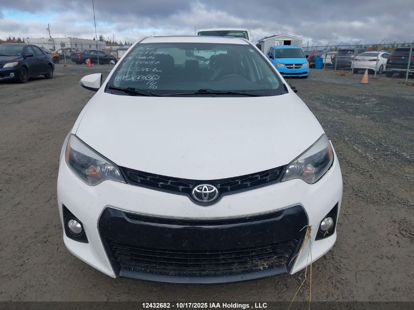 2016 Toyota Corolla L/Le/Le Pls/Prm/S/S Pls VIN: 2T1BURHE5GC744887 Lot: 12432682