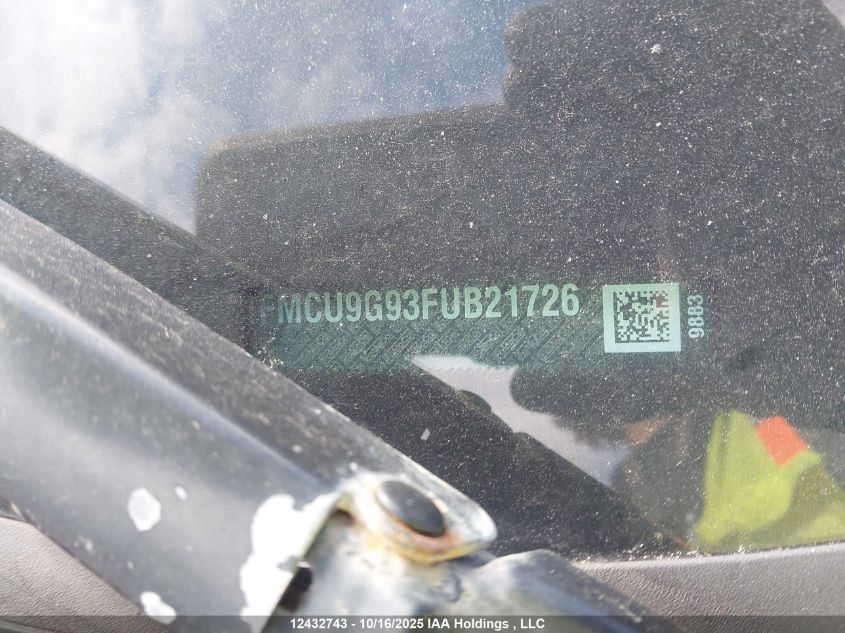 2015 Ford Escape Se VIN: 1FMCU9G93FUB21726 Lot: 12432743