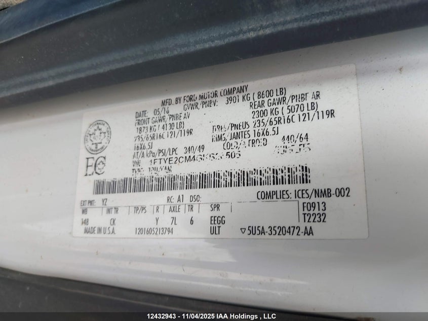 1FTYE2CM4GKB26505 2016 FORD  photo no. 7