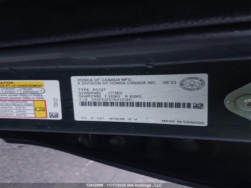 2HGFE2F51RH101441 2024 HONDA CIVIC photo no. 9