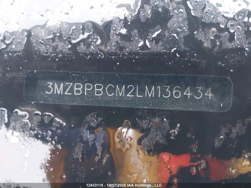 2020 Mazda Mazda3 Gs VIN: 3MZBPBCM2LM136434 Lot: 12433115