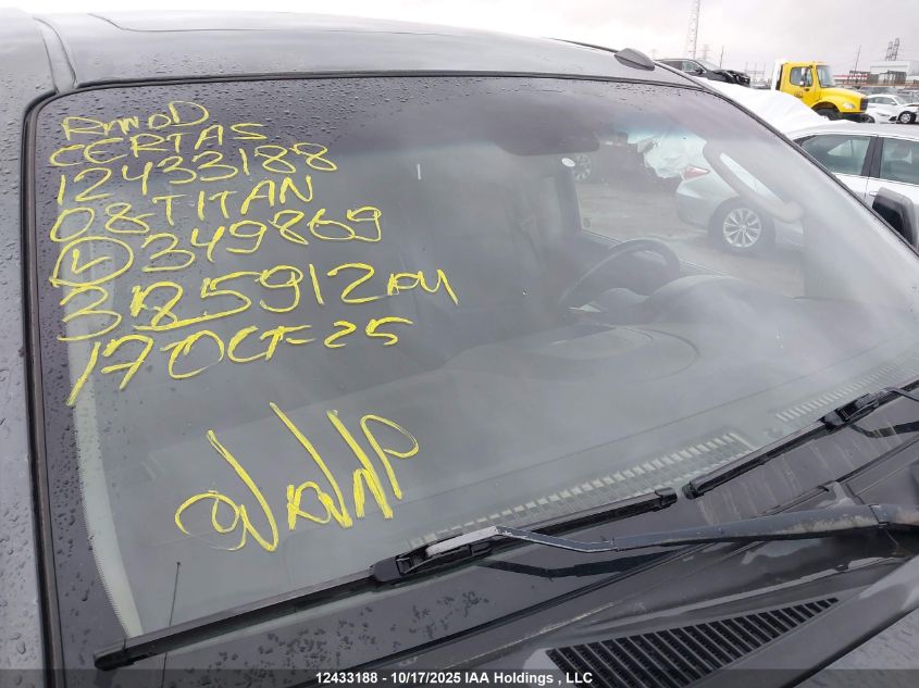 2008 Nissan Titan Xe/Se/Le/Pro-4X VIN: 1N6AA07C68N349869 Lot: 12433188