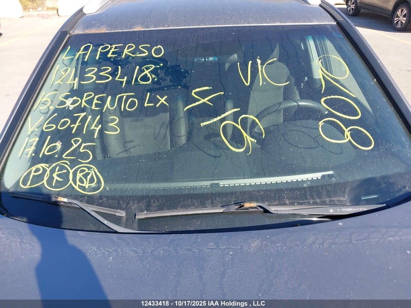 2015 Kia Sorento Lx VIN: 5XYKTCA6XFG607143 Lot: 12433418