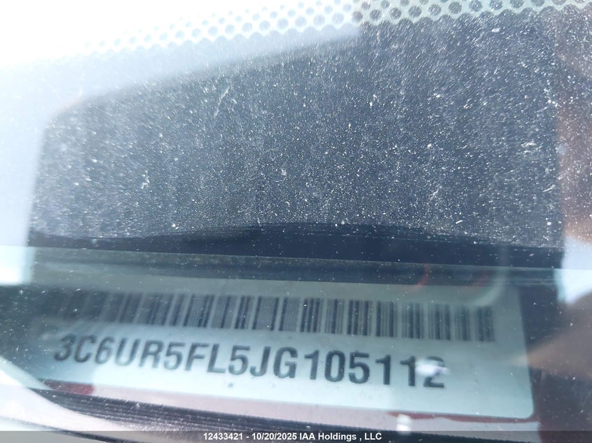 2018 Ram 2500 Laramie VIN: 3C6UR5FL5JG105112 Lot: 12433421