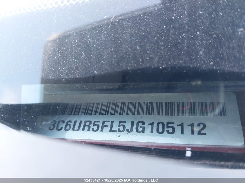 2018 Ram 2500 Laramie VIN: 3C6UR5FL5JG105112 Lot: 12433421