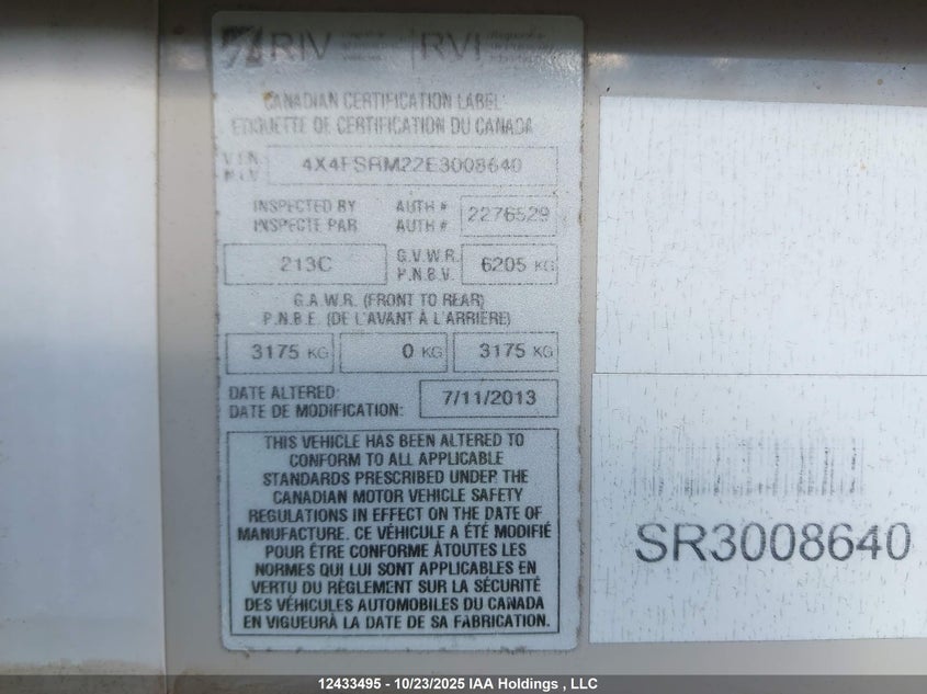 4X4FSRM22E3008640 2014   photo no. 9