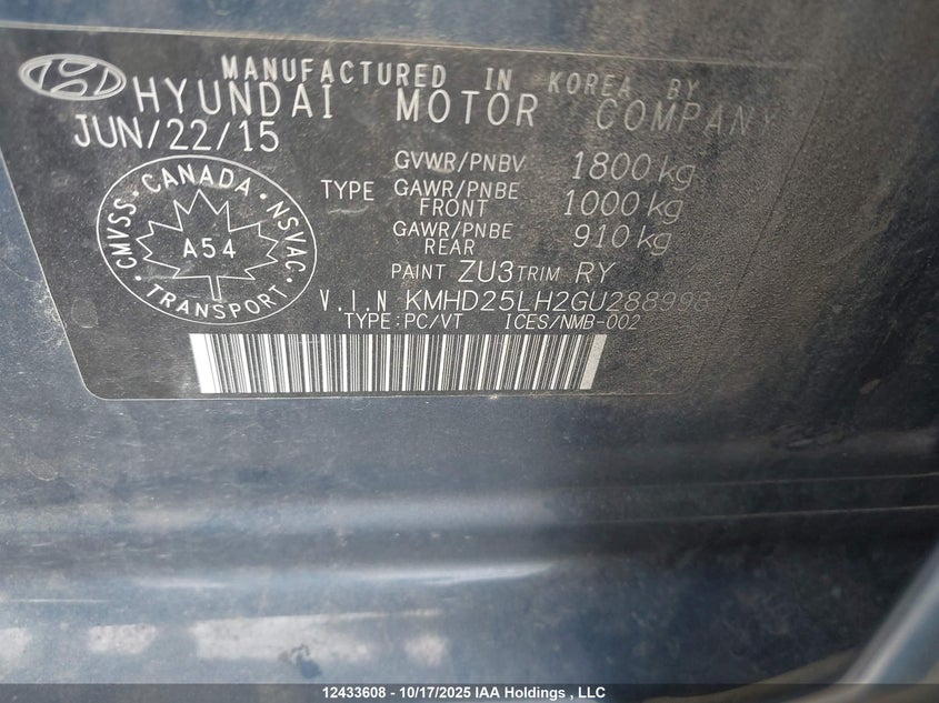 KMHD25LH2GU288998 2016 HYUNDAI ELANTRA photo no. 9
