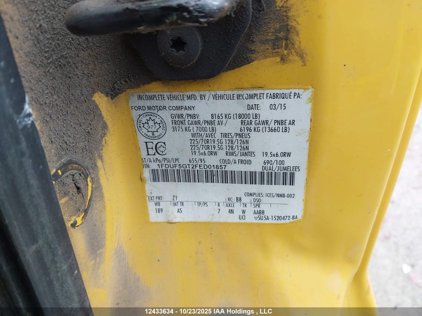 1FDUF5GT2FED01857 2015 FORD F550 photo no. 9