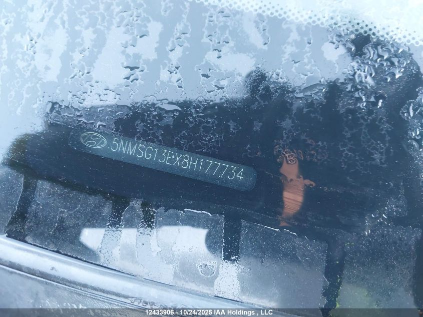 2008 Hyundai Santa Fe VIN: 5NMSG13EX8H177734 Lot: 12433906