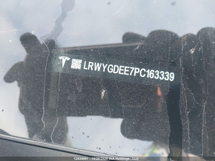 2023 Tesla Model Y Long Range VIN: LRWYGDEE7PC163339 Lot: 12434061