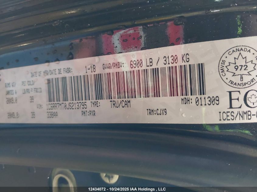 2018 Ram 1500 Sport VIN: 1C6RR7MT0JS213795 Lot: 12434072