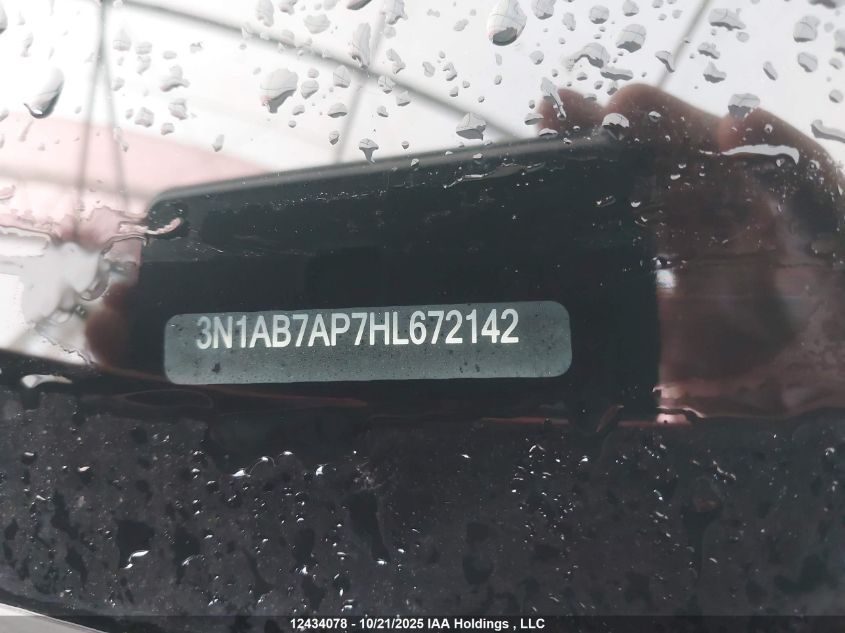 2017 Nissan Sentra 1.8 S/1.8 Sl/1.8 Sv VIN: 3N1AB7AP7HL672142 Lot: 12434078