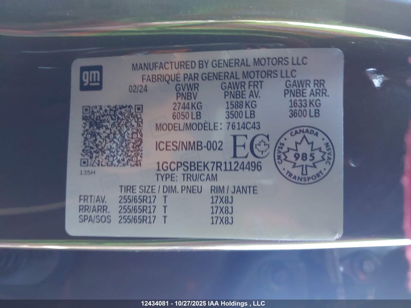 1GCPSBEK7R1124496 2024 CHEVROLET COLORADO photo no. 9