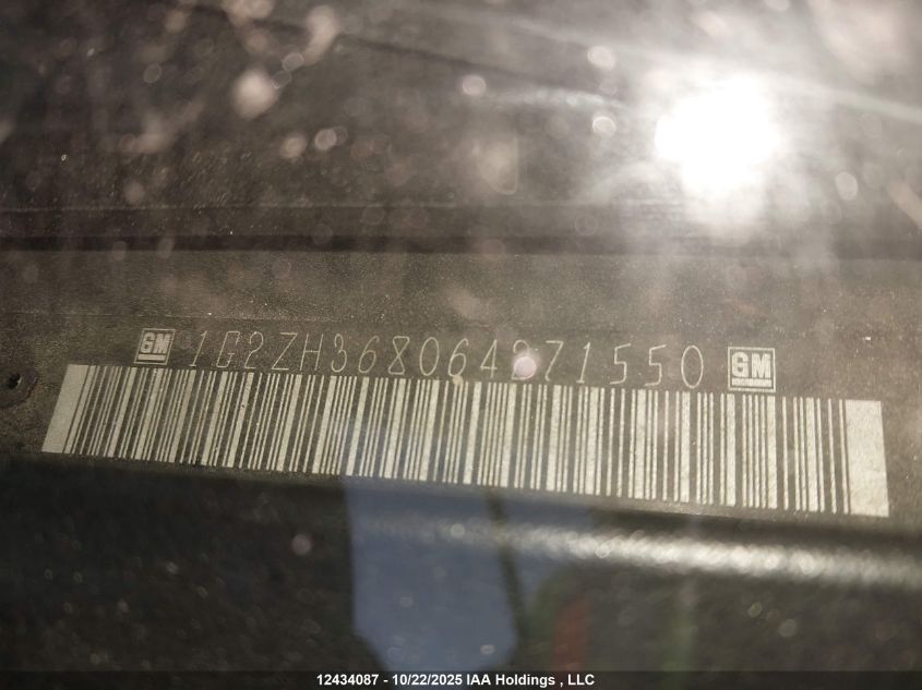 2006 Pontiac G6 Gt VIN: 1G2ZH368064271550 Lot: 12434087