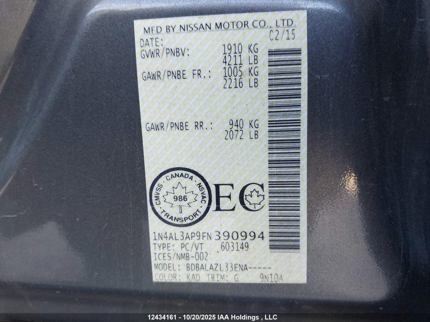 1N4AL3AP9FN390994 2015 NISSAN ALTIMA photo no. 18