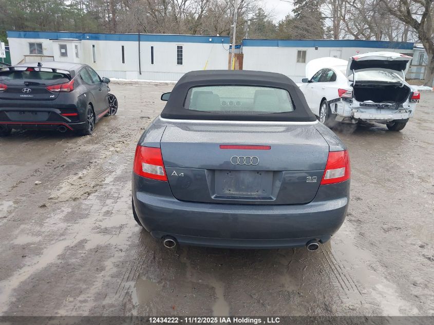 2006 Audi A4 Quattro VIN: WAUDT48H76K011548 Lot: 12434222