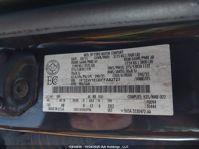 1FTEW1EG0FFA82723 2015 FORD F-150 photo no. 18