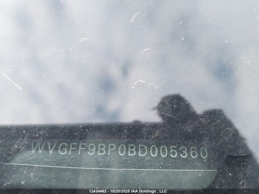 2011 Volkswagen Touareg 3.6L Comfortline/3.6L Execline/3.6L Highline VIN: WVGFF9BP0BD005360 Lot: 12434462