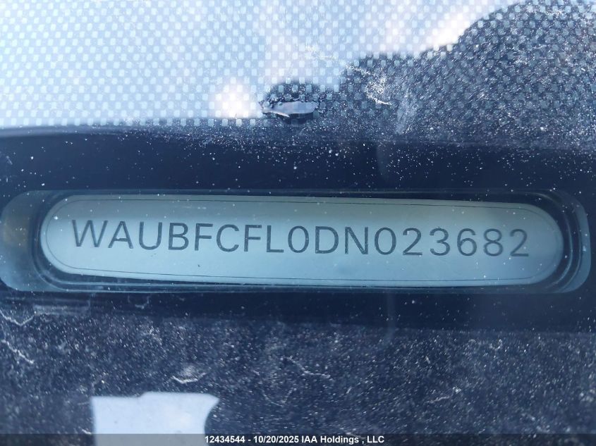 2013 Audi A4 Premium VIN: WAUBFCFL0DN023682 Lot: 12434544