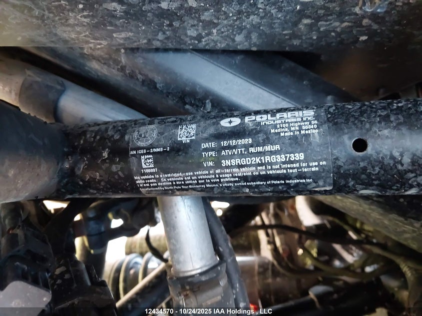 2024 Polaris Rzr Pro R Ultimate VIN: 3NSRGD2K1RG337339 Lot: 12434570