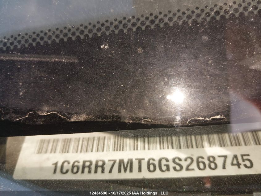 2016 Ram 1500 Sport VIN: 1C6RR7MT6GS268745 Lot: 12434590