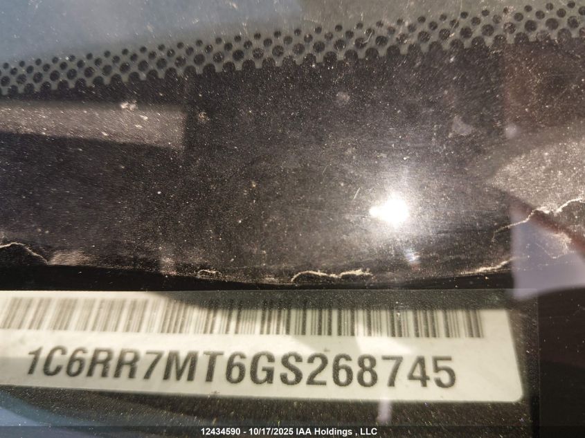 2016 Ram 1500 Sport VIN: 1C6RR7MT6GS268745 Lot: 12434590