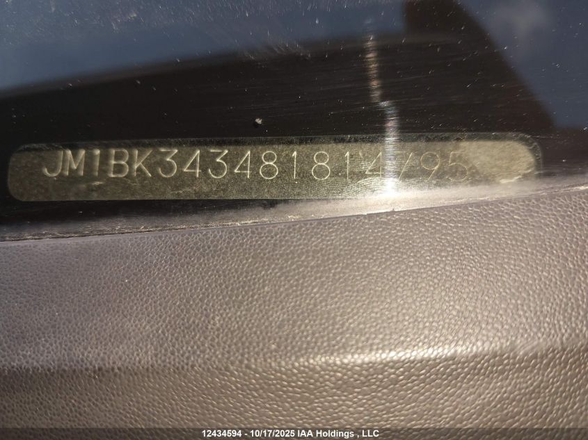 2008 Mazda Mazda3 Gs/Gs *Ltd Avail*/Gt VIN: JM1BK343481814795 Lot: 12434594