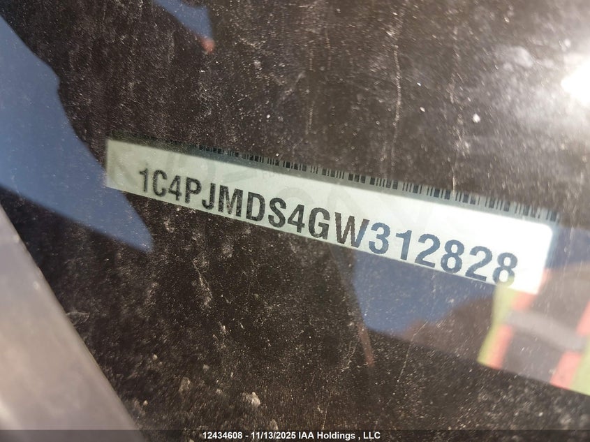 2016 Jeep Cherokee Limited VIN: 1C4PJMDS4GW312828 Lot: 12434608