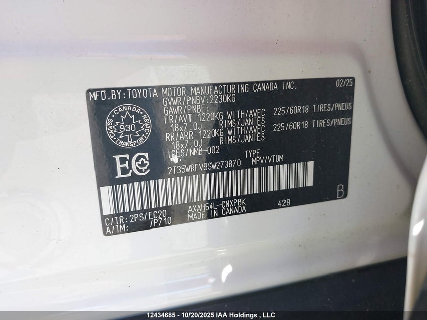 2T35WRFV9SW273870 2025 TOYOTA RAV 4 photo no. 18