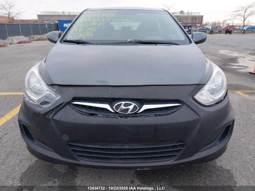 2012 Hyundai Accent Gls/Gs VIN: KMHCT5AE7CU047871 Lot: 12434732