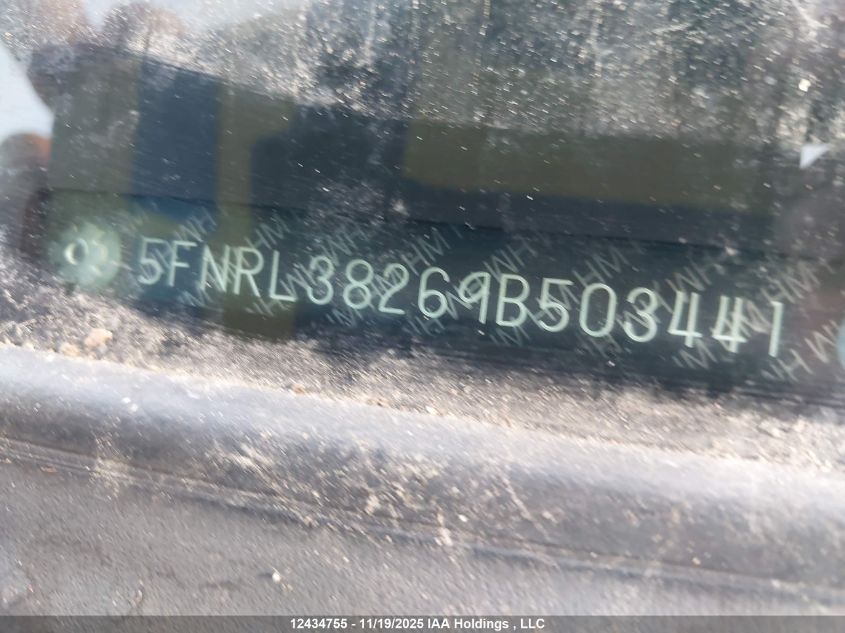 2009 Honda Odyssey Lx VIN: 5FNRL38269B503441 Lot: 12434755