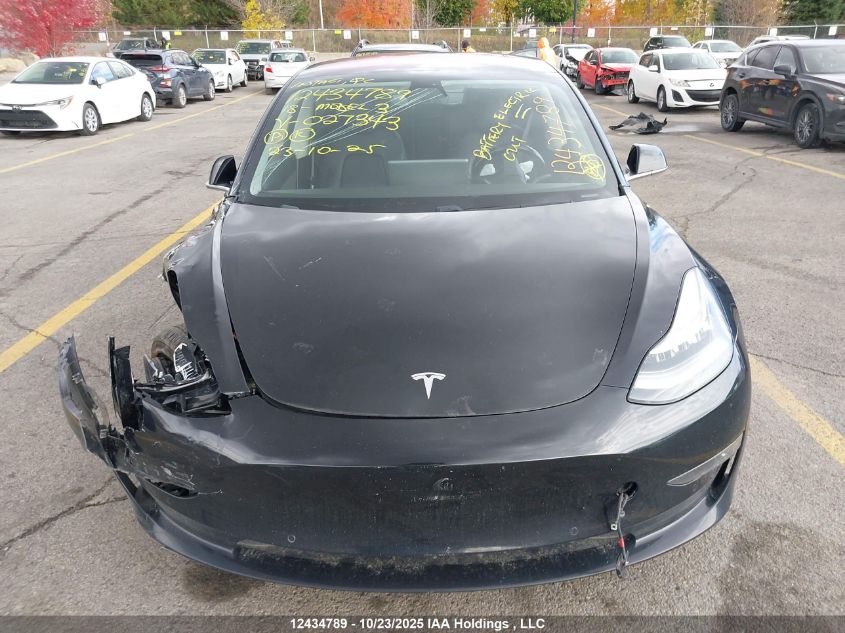 2018 Tesla Model 3 Long Range/Mid Range VIN: 5YJ3E1EA8JF027343 Lot: 12434789