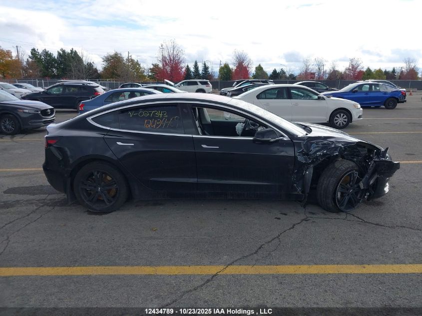2018 Tesla Model 3 Long Range/Mid Range VIN: 5YJ3E1EA8JF027343 Lot: 12434789