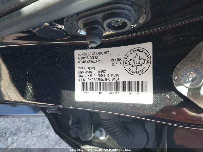 2018 Honda Civic Lx VIN: 2HGFC2E57JH019404 Lot: 12434912