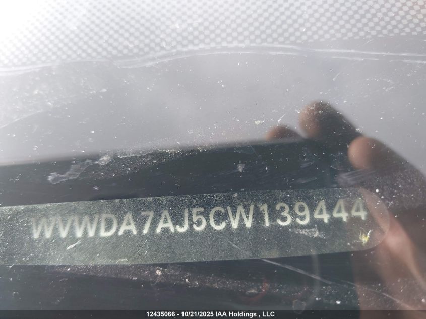 2012 Volkswagen Golf 2.5L Comfortline/2.5L Highline/2.5L Sportline/2.5L Trendline VIN: WVWDA7AJ5CW139444 Lot: 12435066