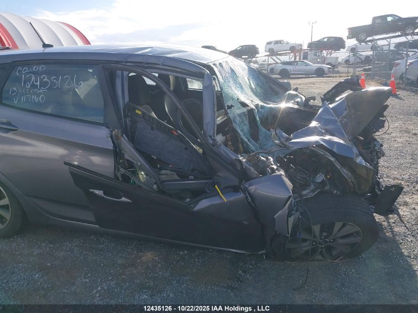 2013 Hyundai Accent Gl VIN: KMHCT5AE5DU117160 Lot: 12435126