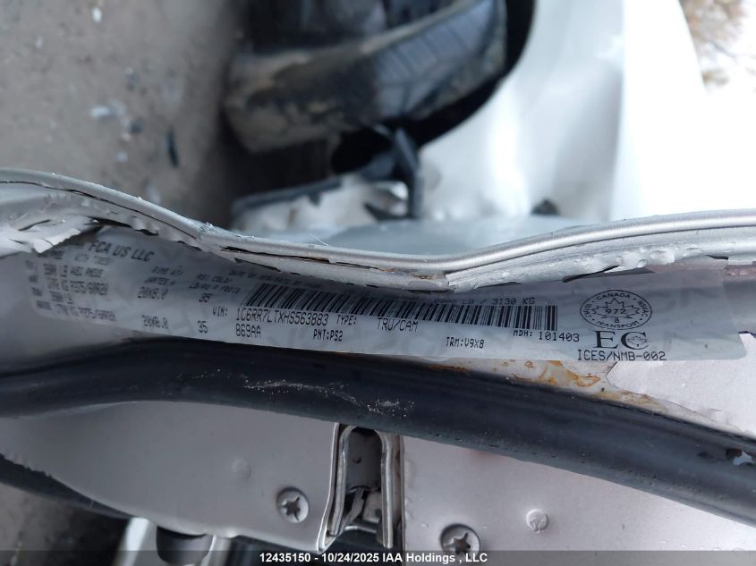 2017 Ram 1500 Slt VIN: 1C6RR7LTXHS563883 Lot: 12435150