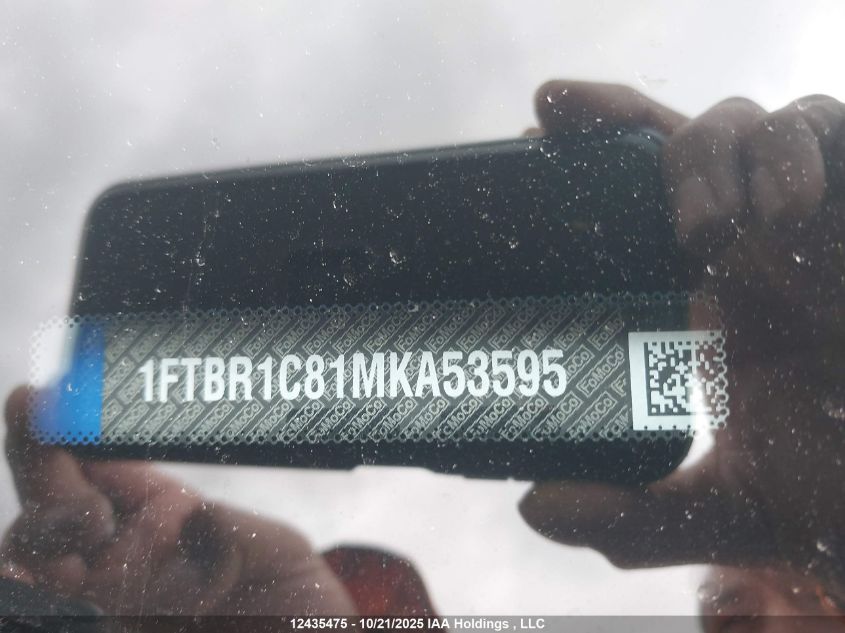 2021 Ford Transit T-250 VIN: 1FTBR1C81MKA53595 Lot: 12435475