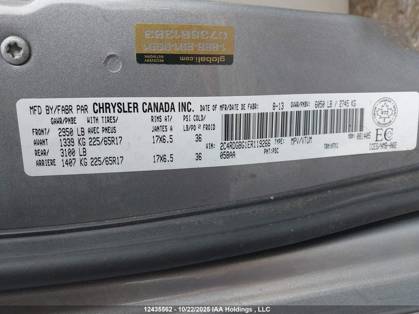 2C4RDGBG1ER119266 2014 DODGE CARAVAN photo no. 9