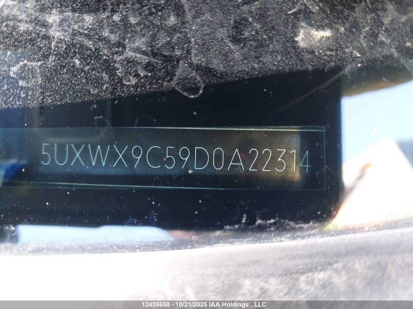 2013 BMW X3 xDrive28I VIN: 5UXWX9C59D0A22314 Lot: 12435658