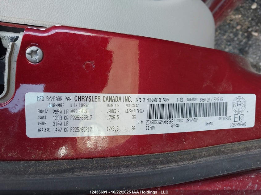 2C4RDGBG2FR685681 2015 DODGE CARAVAN photo no. 9