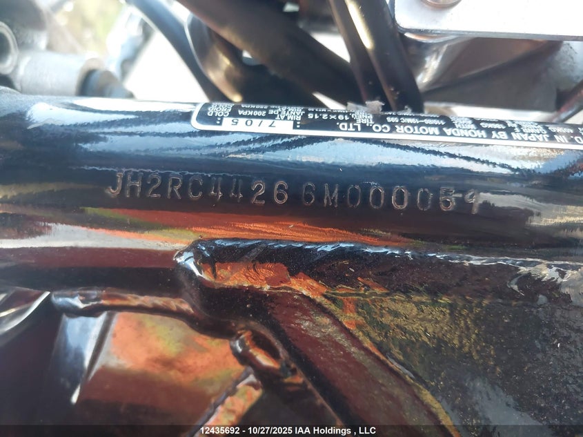 2006 Honda Vt750 C3 VIN: JH2RC44266M000059 Lot: 12435692