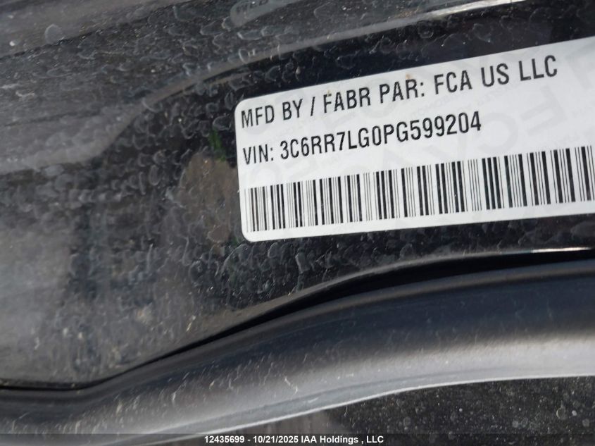 2023 Ram 1500 Classic Slt VIN: 3C6RR7LG0PG599204 Lot: 12435699