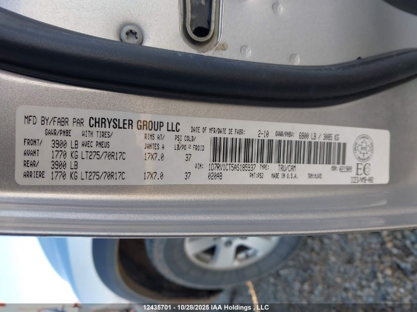 2010 Dodge Ram 1500 VIN: 1D7RV1CT5AS185937 Lot: 12435701