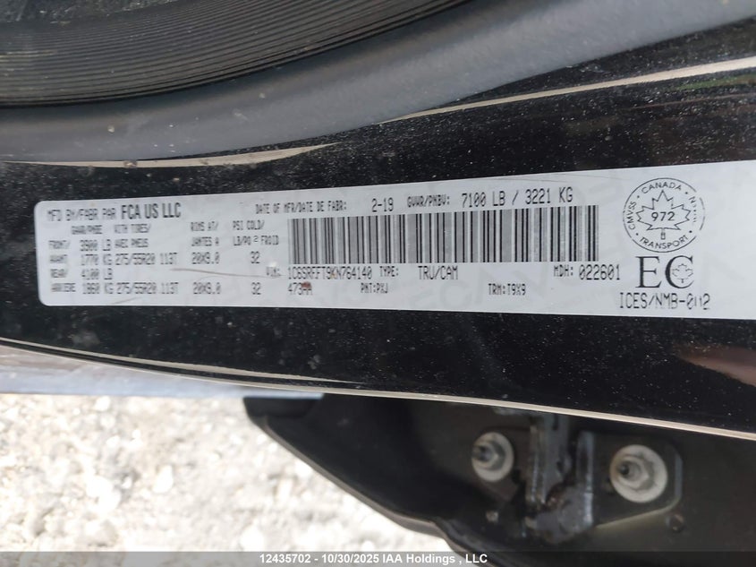 1C6SRFFT9KN764140 2019 RAM 1500 photo no. 18