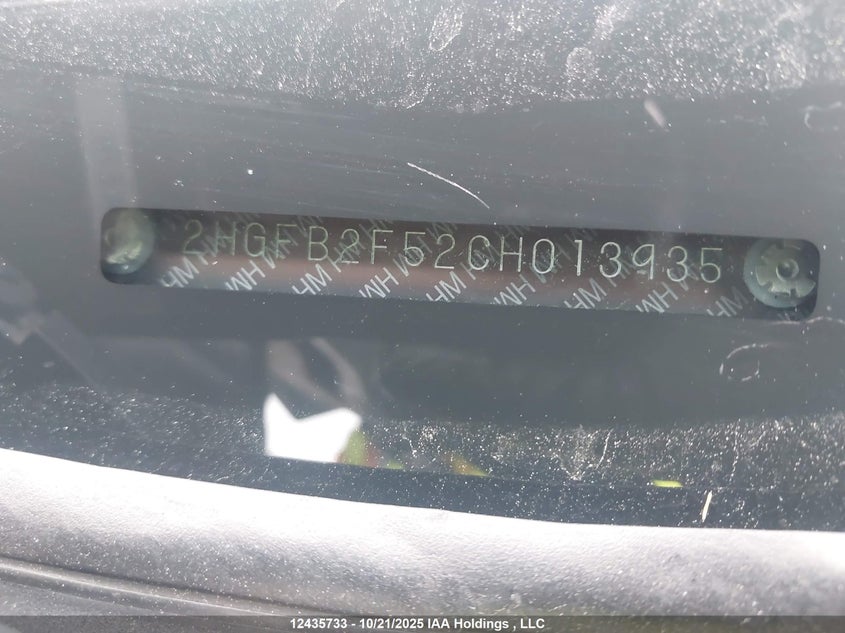2HGFB2F52CH013935 2012 HONDA CIVIC photo no. 9