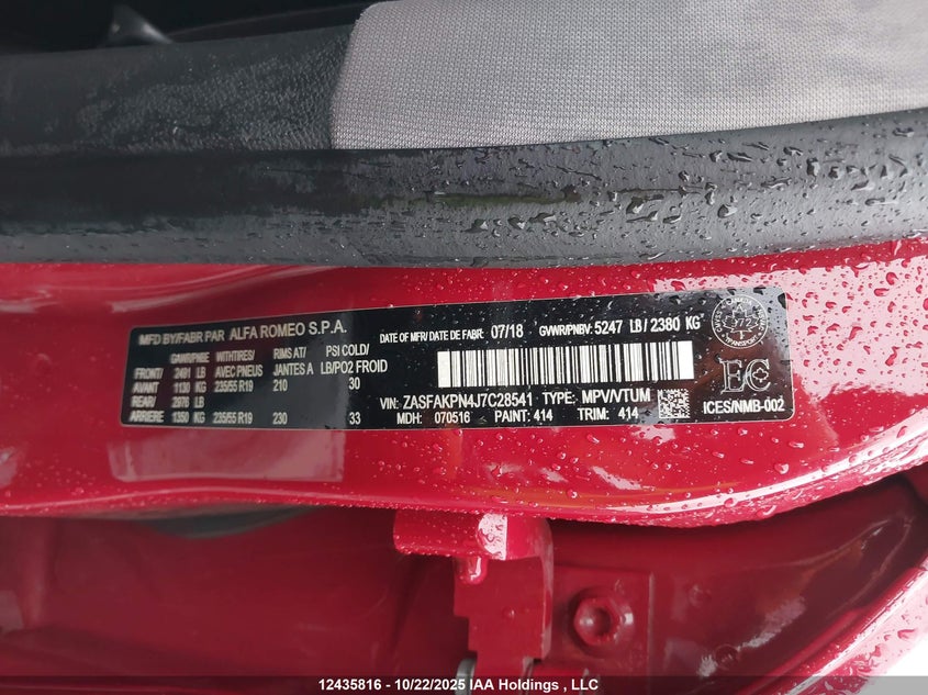 ZASFAKPN4J7C28541 2018 ALFA ROMEO STELVIO photo no. 9