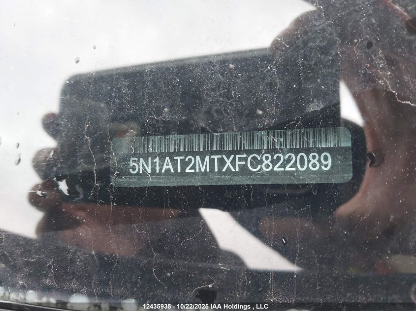 2015 Nissan Rogue VIN: 5N1AT2MTXFC822089 Lot: 12435935